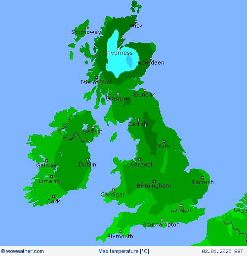 Max temperature Forecast maps